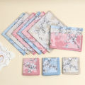 3-Pack of Pure Cotton Women's Handkerchiefs, Classic Floral Flap Pocket Pants Squares, Bridal Handkerchiefs, Holiday and Mother's Day Gifts.