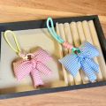 Women's Bag Pendants Korean Simple Plaid Sweet Cute Delicate Kawaii Bow Bag Charms Cute Fashionable Versatile Keychains For Girl. 