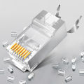 5/10Pcs RJ45 Pass Through Connectors, Cat8/Cat7/Cat6A Shielded Modular Plug, 50UM Gold Plated 8P8C Ethernet Connector.