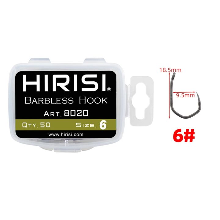 Hirisi%2050pcs%20PTFE%20Coated%20High%20Carbon%20Stainless%20Steel%20Barbless%20Fish%20Hook%20With%20Eye%208020%20Fishing%20Accessories%20-%20Image%208