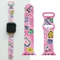 Pink Y2K Cute Watch Band Sport Compatible with Apple Watch Bands Design Prints Festival Soft Silicone Laser Strap for IWatch. 