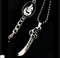 2Pcs/-Mens Fashion Sterling Islamic Imam Ali Nacklace+Stain less steel Ali Logo Braclet -Top Fashion High Quality Shar E Ali Sword Nacklace With Black Stone I'mam Zulfikar Ali Logo Braclete For Boys And Men's -Buy  Nacklace+braclet. 