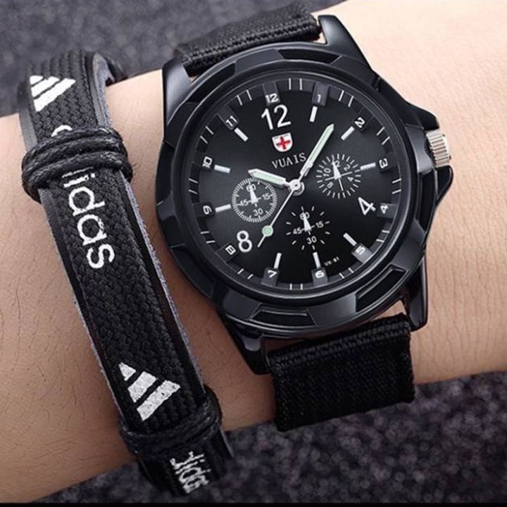 Fabric%20Canvas%20Strap%20Casual%20Cool%20Round%20Dial%20Wrist%20Watch%20-%20Image%204