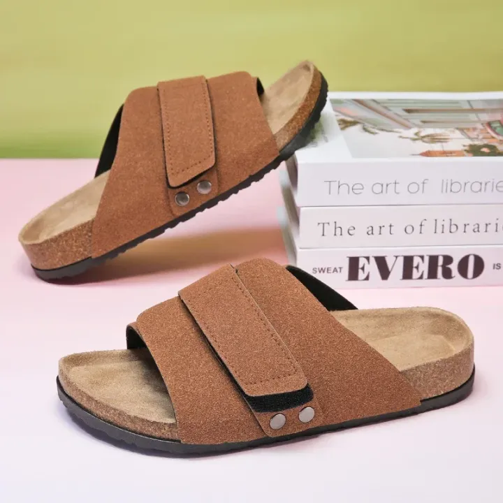 Cork%20Slippers%20Men%20Summer%20Beach%20Slides%20Suede%20Leather%20Womens%20Flat%20Sandals%20Fashionable%20Outdoor%20Male%20Mules%20Non%20Slip%20Babouche%20Femm%20-%20Image%205