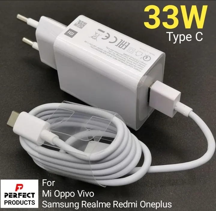 33W Quick Charger Type-C for Xiaomi/vivo/realme/oppo/Samsung/Redmi, Oneplus, Inifinix, Motorola