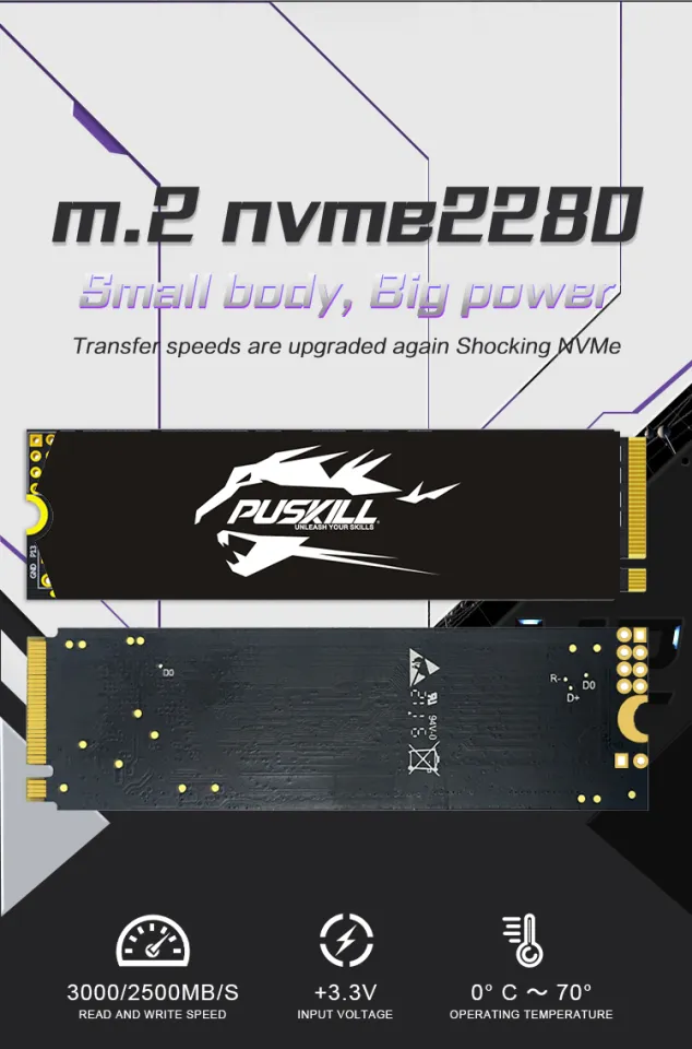 PUSKILL SSD M.2 NVMe 1TB 512GB 256GB 128GB PCIe M2 2280 Hard Disk