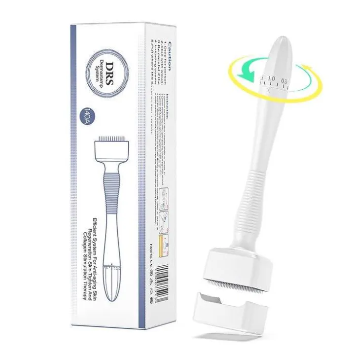 Derma%20Stamp%20DRS%20100%25%20Genuine%20Titanium%20Premium%20Needles%20Adjustable%20140A%20Micro%20Needles%20Facial%20Derma%20Roller%20Kit%20for%20Skin%20Repair,%20Face,%20Hair%20&%20Beard%20Growth%20-%20Image%203