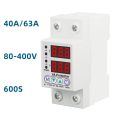 Adjustable Digital Voltage Relay 220V 40A/63A Household Circuit Breaker Surge Protector Limit Over And Under Current Protection. 