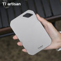 Tiartisan Pure Titaniuim Mini Cutting Board Outdoor Camping Portable Double Sided Food Grade Fruit Meat Chopping Board.