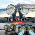Universal Dual Head 12V Car Dashboard Cooling Fan with 360° Rotation and Two-Speed Control. 