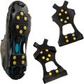 2PCS 10 Steel Studs Crampons Snow Grips Cleats for Ice and Snow Anti-Slip Rubber Traction Cleats Hiking Walking Climbing Jogging. 