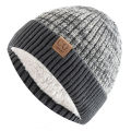 New Unisex Two-Tone Winter Hats Add Fur Lined Men And Women Fashion Warm Beanie Cap Casual Winter Knitted Hats. 