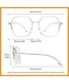 Transparent Lightweight Anti Glare UV Ray Eyeglasses For Men and Women (Durable, Flexible and Light-Weight) Zero Power Bluecut and Antiglare Computer Eyeglasses | Transparent Hexagonal Full Rim | For Men and Women | Small | LA E14961. 