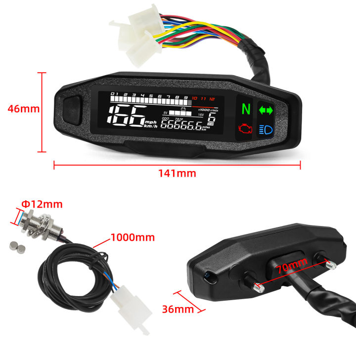 Motorcycle%20Universal%20Speedometer%20LED%20Digital%20Dashboard%20Waterproof%20Km/h%20MPH%20Odometer%20Meter%20Motor%20Gauge%20Sensor%20with%20Y/Z/W%20Bracket%20-%20Image%206