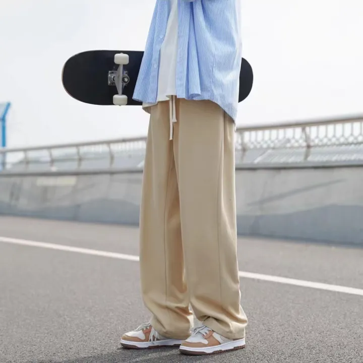 Proman-men's%20elastic%20waist%20pants%20Korean-style%20simple%20and%20fresh%20style%20men's%20solid%20color%20long%20pants%204%20colors%20to%20choose%20from%20-%20Image%204