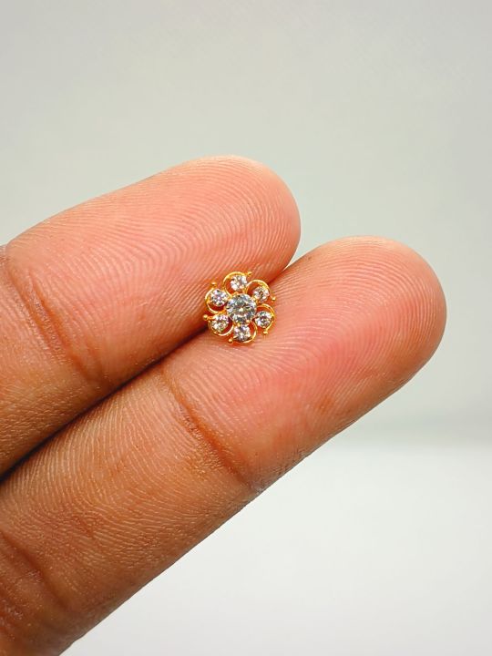 Nose Pin Diamond Cut Gold Nosepin For Women With Premium Quality Nakful 