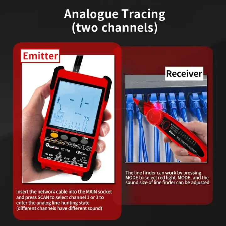 TOOLTOP%20Network%20Cable%20Tester%20Multimeter%20Lan%20Cable%20Tracking%20POE%20Test%20400M/600M%20Length%20Measure%20Sensitivity%20Adjustable%20Line%20Tracker%20-%20Image%203