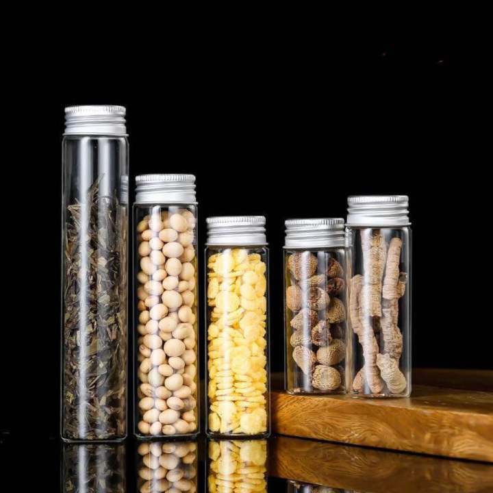 Small glass bottle with aluminum cap 5-30ml mini glass bottle with lid