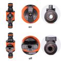 1PC/2PCS 16MM Equal Garden Hose Shut Off Valve Fitting Plastic Tubing Tap Adapter Quick Joint for Watering Irrigation Car Wash.