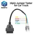 16pin Jumper Tester Connector OBD2 Male 5Pin Adapter Connection To Female 16 Pin Can K Line DIY Car Truck Extension Cable Tool.