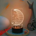 Teddy Bear On Moon Lamp 3D Night Light Illusion, lamp for kids room, Night lamp, decoration piece. 