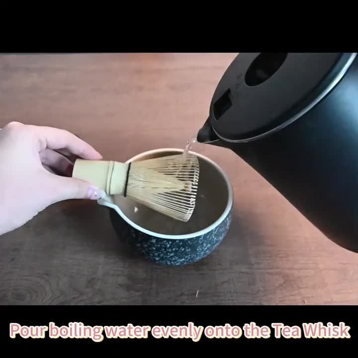 1pcs Handmade Golden Bamboo Matcha Whiskey, Traditional Japanese Matcha Blender - Tea Set Made from Durable and Sustainable
