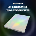 A4 Holographic Vinyl Sticker Paper Transparent  Laser  PET Adhesive Paper For Inkjet Printer Waterproof Anti-tear DIY. 