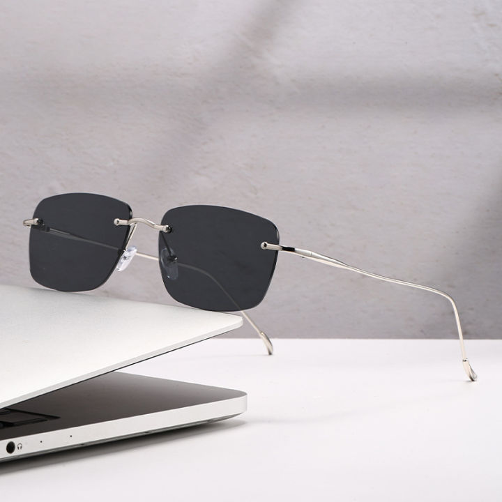 1pc%20Rimless%20Square%20Sunglasses%20for%20Unisex%20Metal%20Frame%20with%20Tinted%20Lenses%20Sun%20Shades%20for%20Driving%20Street%20Summer%20Outdoor%20Activities%20-%20Image%206