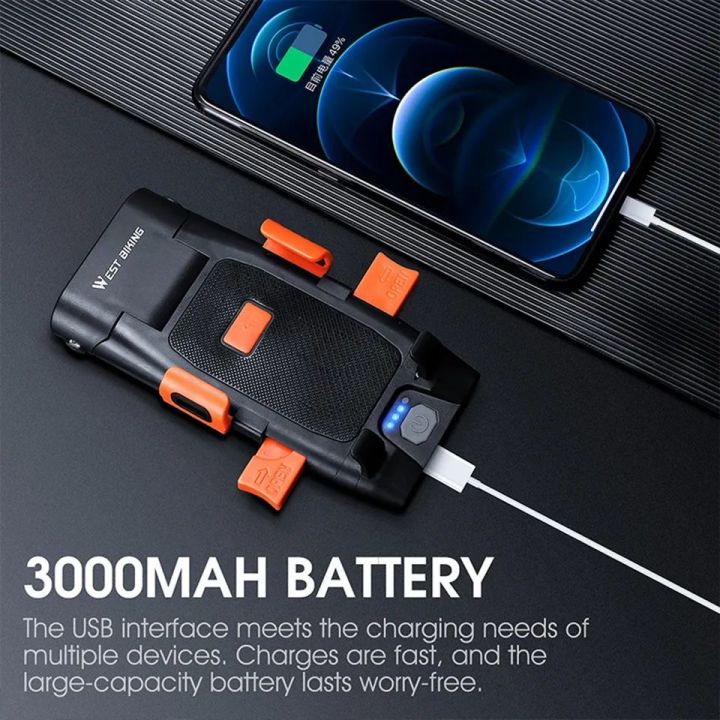 WEST%20BIKING%205%20in%201%20LED%20Headlight%20Combo%0ABicycle%20Front%20Light%20Bicycle%20Light%20Set%20MTB%20Bike%0ALED%20Front%20Headlight%20with%20Horn%20Power%20Bank%20-%20Image%203