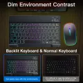 Backlit Backlight Bluetooth Keyboard And Mouse For Ipad Wireless Teclado For iOS Android Windows Rechargeable 10 Inches Devices. 