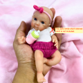 Mini 6 Inch Reborn Baby Doll Bettie 15CM Full Silicone Washable Body Girl Soft Solid Silicone Doll Birthday Christmas . 