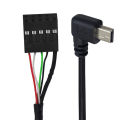 50CM USB 2.0 Micro 5Pin /Mini 5Pin Male to 9Pin Female 2.54 USB Header PCB Motherboard Cable Left/Right angle. 