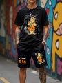 2025 summer new graphic men's suit High street top and shorts Comfortable, soft, breathable, lightweight and quick dry sweat abs. 