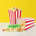 10Pcs Popcorn Paper Boxes Buckets Red White Stripes Bags Snack Containers For Movie Night Birthdays Carnival Party Supplies.