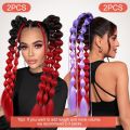 2 PCS Synthetic Bubble Ponytail  20" Lightweight Colored Hair  with Hair Tie for Women Girl Daily Party Use. 
