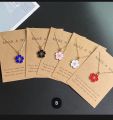 5 Pcs New Trendy Korean Sakura Flower Design Pendant Necklace , Colorful 5 Pcs , Pink , Blue , Red , Black , White Color Flower Pendant Gift For Girls / women's and Besties  Trendy Lockets High Quality  charms  NON FADED  Charm and Chain Quality. 