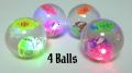 pack of 4 rubber transparent  flesh ligh  balls for kids/ multi color light ball with toy stick inside it. 