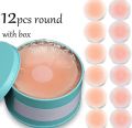 12 Pieces (6 pairs) Reusable Silicone Nipple Covers with Tin Box for Women. 