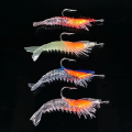 4pcs, Biomimetic Shrimp with Hook with Nightlight Style Wrapped Lead Shrimp Shape Soft Bait Fake Bait for Sea Fishing.