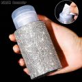 200ml Rhinestone Pump Dispenser Bottle Diamond Liquid Alcohol Press Bottle for Nail Polish Remover Refillable Manicure Container. 