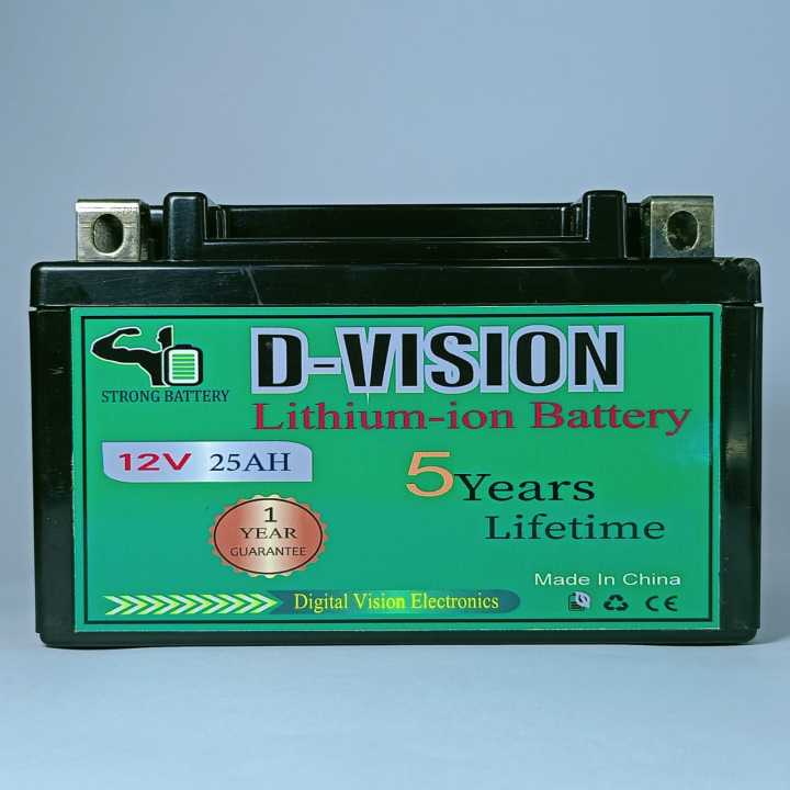 12 Volt 25ah battery D Vision lithium-ion battery BMS Protection with 1 Year Guarantee