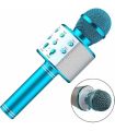 Kids Microphone for Singing, Wireless Bluetooth Karaoke Microphone for Adults, Portable Handheld Karaoke Machine, Toys for Boys and Girls Gift for Birthday Party (Blue). 