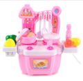 Kids pretend play pink/blue kitchen set with water circulation and dish washer toy 35*39*14 cm. 