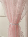 78 Inch Pink Lace Round Mirror Rod Pocket Curtains for Girls Cute Atmosphere Bedroom Balcony Home Decor Curtains.