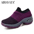 Women's Casual Shoes Chunky Sneakers Platform Walking Shoes Fashion Knited Casual Loafers Size 35-42. 