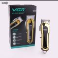 VGR V-680 Professional Salon series cordless Hair Clipper LED Display, Stainless steel Blades, USB Charging cable 4 Guide Comb, Taper Lever Adjustments Runtime: 200 mins, 2000 mAh Li-ion Battery, Gold |. 