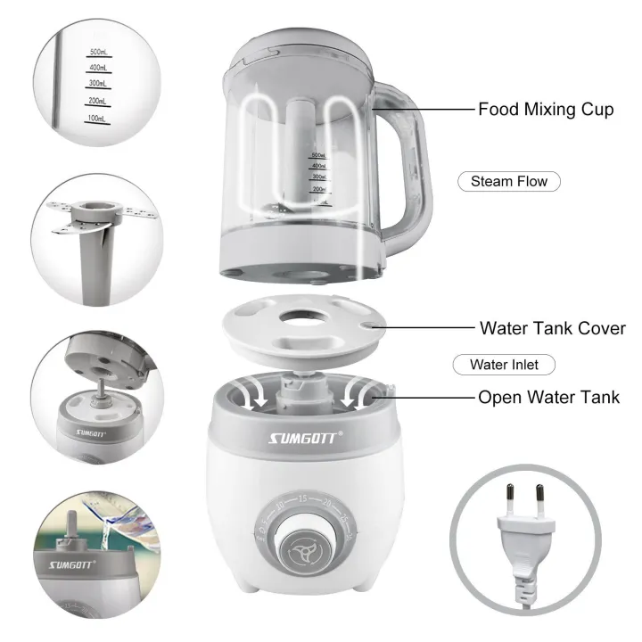SUMGOTT%20Baby%20Food%20Maker%20-%204%20in%201%20Baby%20Food%20Steamer%20and%20Blender%20with%20Steaming,%20Blending,%20Defrosting%20and%20Heating%20Multifunctions%20Food%20Processor%20-%20Image%202