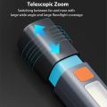 Super Bright COB Side Lights LED XPE Mini Portable Torch – Zoomable, Waterproof for Outdoor Fishing, Hunting & Camping.