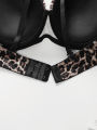 Women's leopard print lingerie set with steel ring gathering push up bra comfortable close fitting lingerie set B2087.