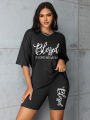 Plus size sets for women Summer 2 pieces Blessed printed offers and liquidation everything cheap elegant women's sets Short sets. 